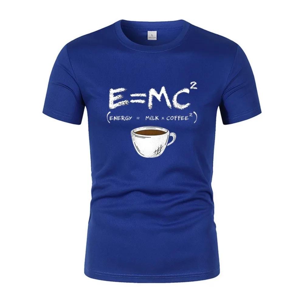 Energy=Milk+Coffee Printed Men'S T-Shirt Summer Outdoor Casual Running Quick-Drying Sports Short-Sleeved Street Oversized Top