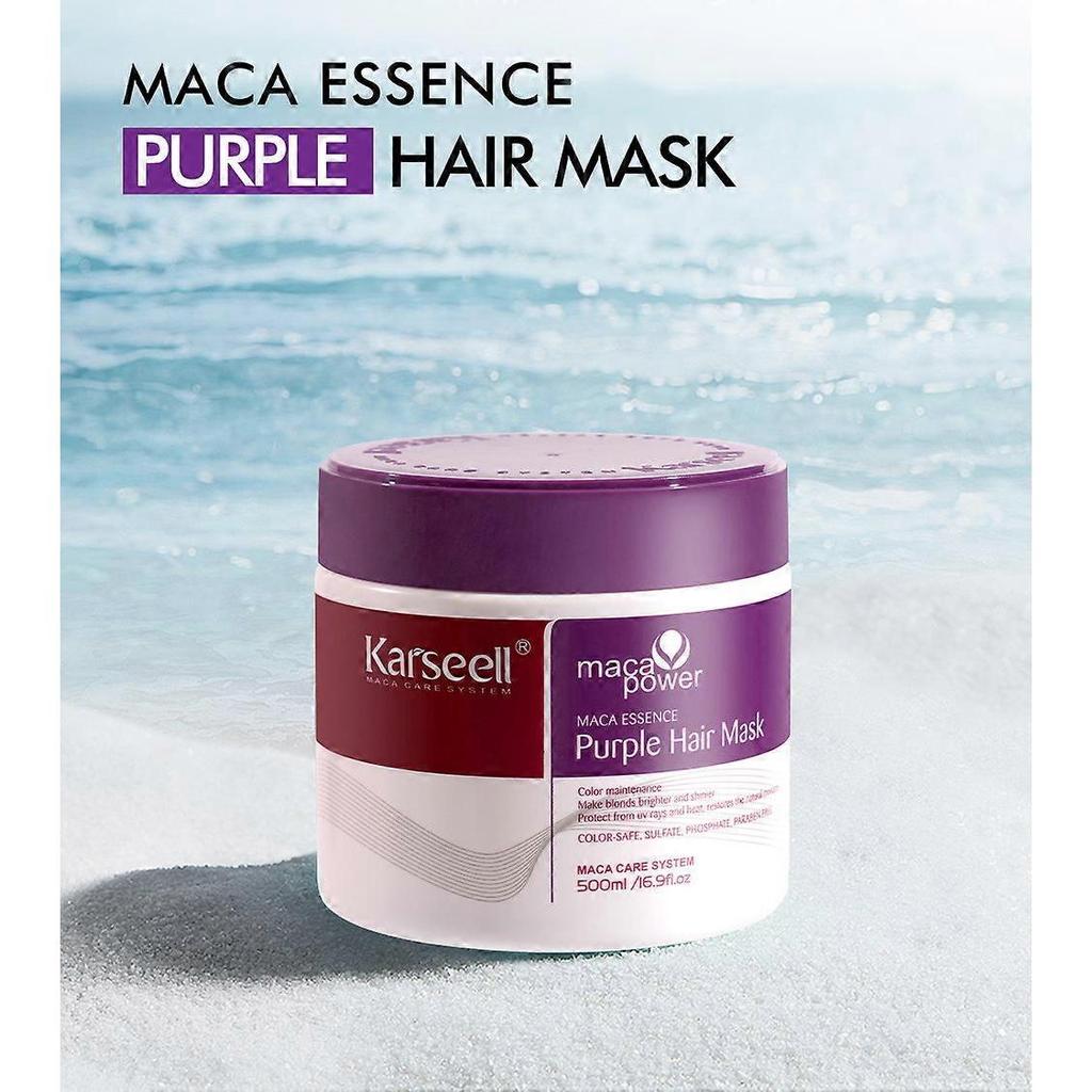 Purple Hair Mask 500ml Collagen Deep Nourishing Leave-in Treatment for Hydration and Frizz Control Less