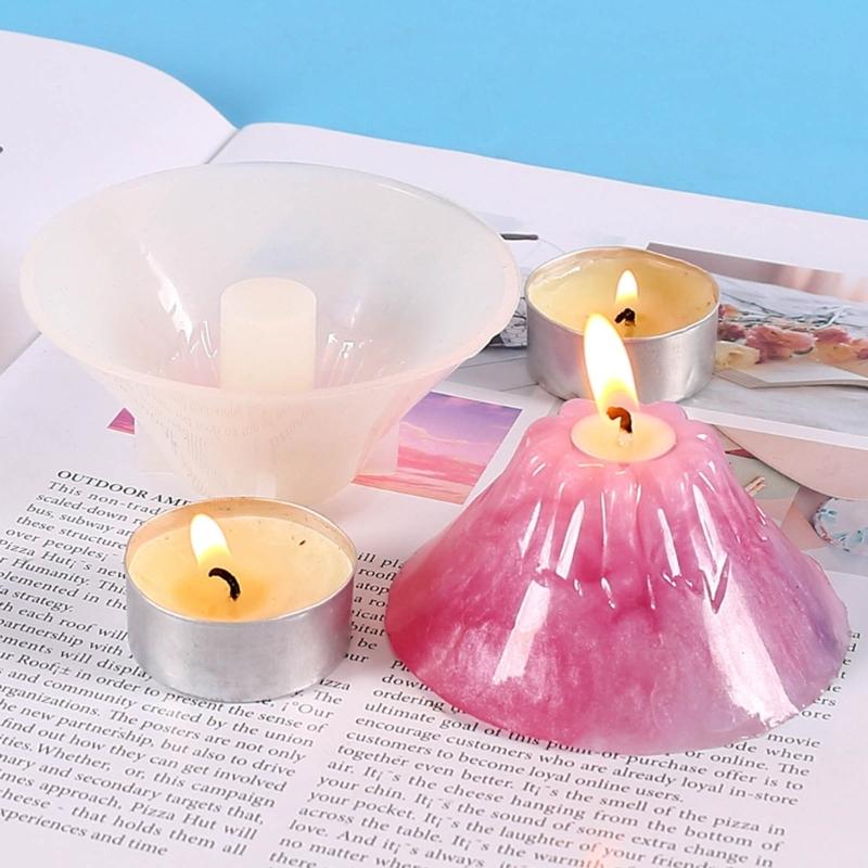 Resin Casting Candle Holder Silicone Mold Little Volcano Mirror Mold Suitable for Epoxy Candle Holder Family Table Decor