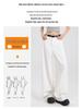 Women's Autumn 2025 Casual White Wide-Leg Pants: High-Waist, Loose, Slimming, Drapey, Floor-Length