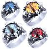 Hip Hop Titanium Steel Ring Fashionable Minimalist Design In Red Yellow Blue Light Blue for Men Women