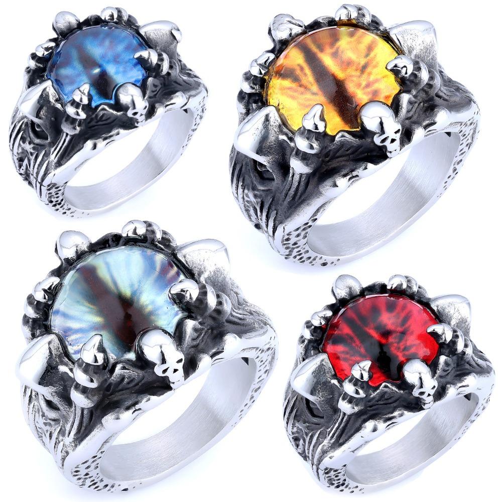 Hip Hop Titanium Steel Ring Fashionable Minimalist Design In Red Yellow Blue Light Blue for Men Women