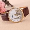 Eiffel Pattern Tower Watch Pu Strap Quartz Wrist Watch Decoration Gift Fashion