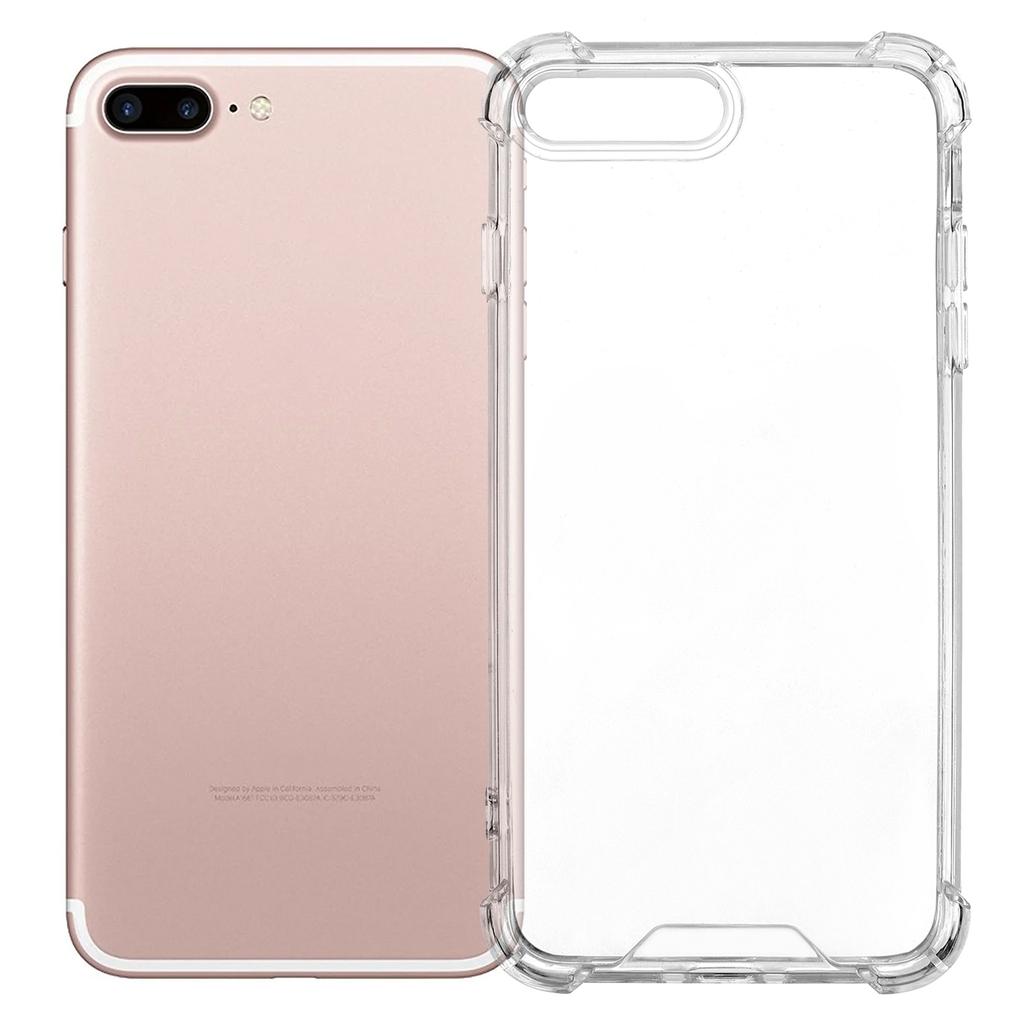 For iPhone 8 Plus/7 Plus Case Reinforced Corners TPU Frame+Acrylic Back Phone Cover
