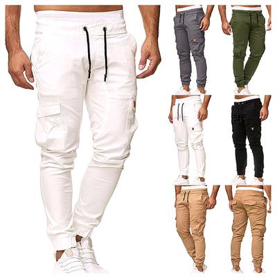 Men Sweatpants  Casual Elastic Joggings Sport Solid Baggy Pockets Trousers