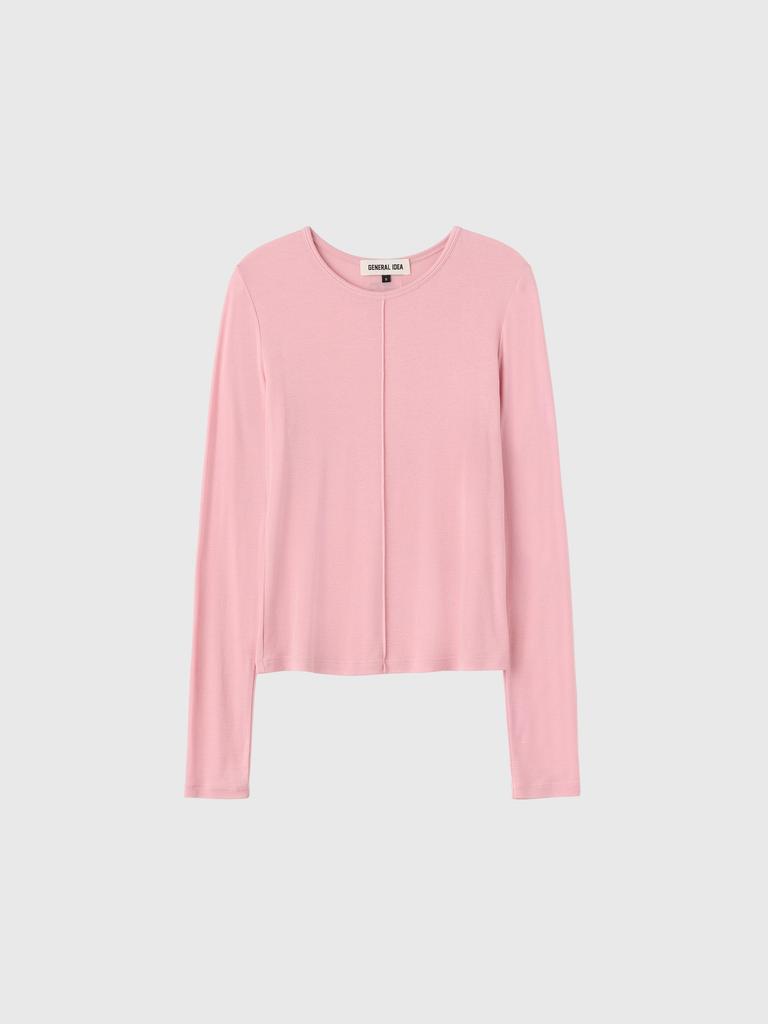 GENERALIDEA Airy Round Neck Pintuck T-Shirt [Pink] / Gf1Lts505