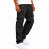 Men's Multi-Pocket Cargo Pants Loose Fit Casual Long Trousers for Everyday Wear and Outdoor Activities