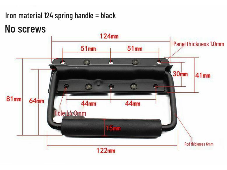 304 Stainless Steel Spring-Loaded Folding Handle for Aluminum Tool Box
