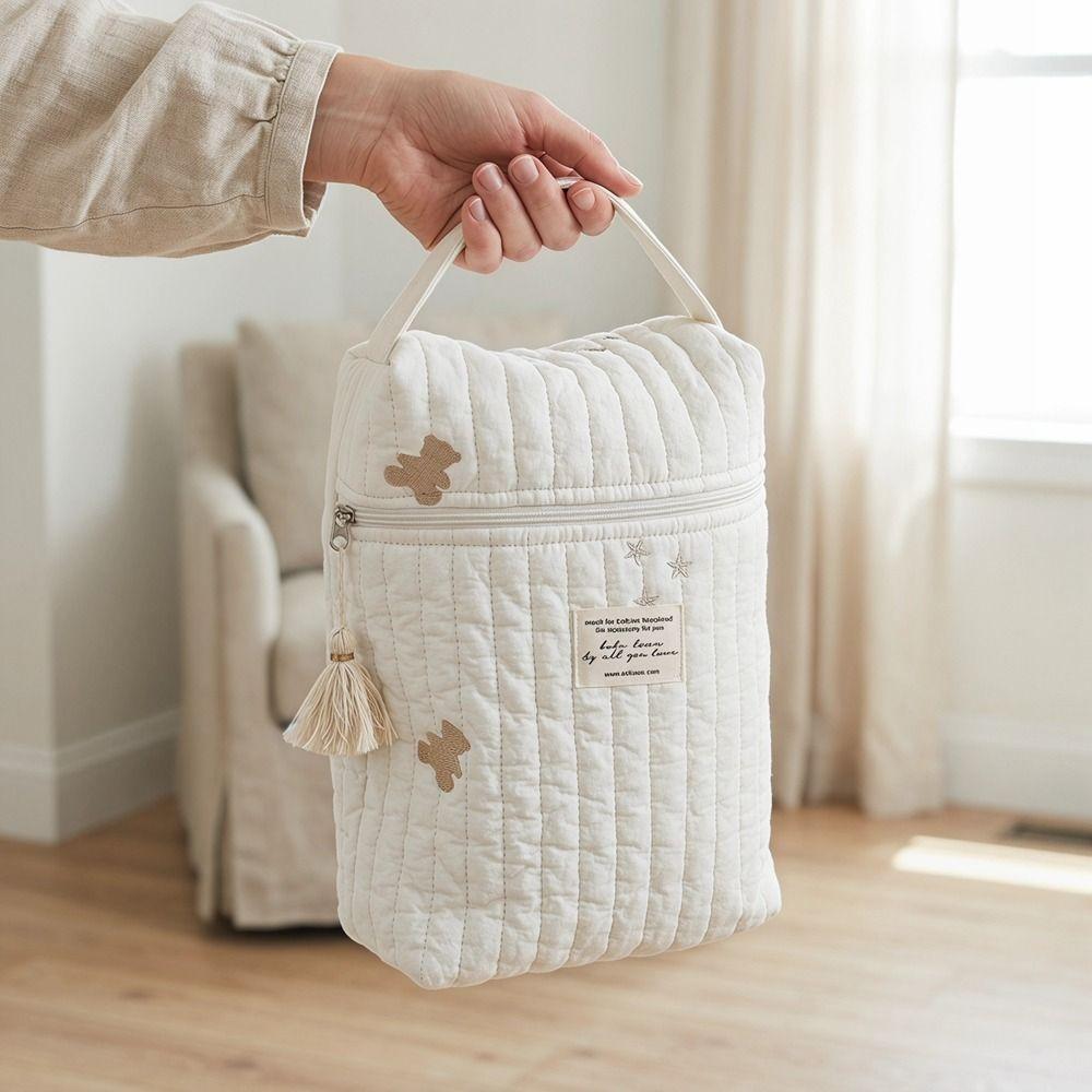 Quilted Baby Diaper Bag Large Capacity Embroidery Mommy Bag Handbags Diaper Organizer Newborn