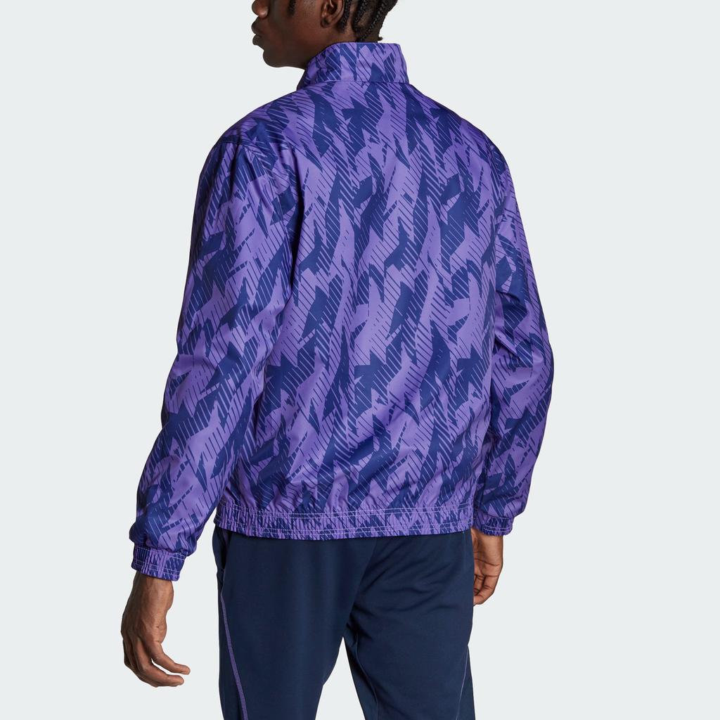 Adidas Argentina National Team Printed Zip-Up Stand Collar Reversible Jacket Men Outerwear Blue HF3948
