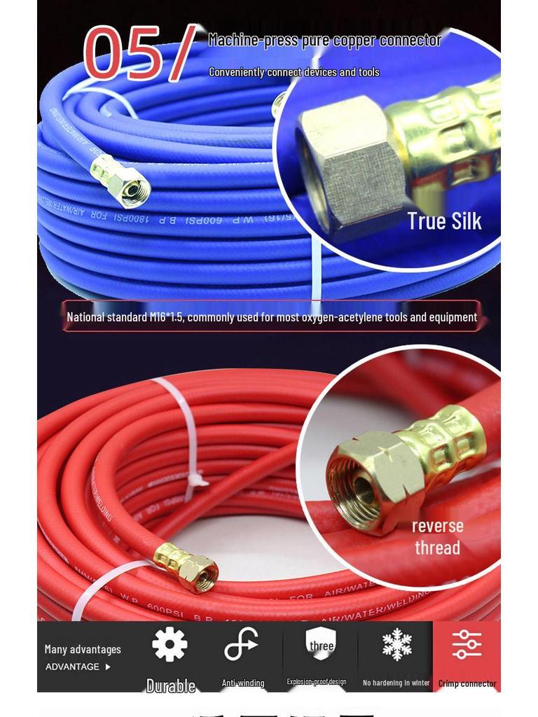 Acetylene Welding and Cutting Torch with 8mm Explosion-Proof High-Pressure Oxygen Hose