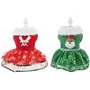 Pet Christmas Dress Costume Comfortable Santa Claus Pet Dress Easy To Clean Cat Dog Dresses Apparel Christmas Dress Up Supplies