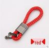 Textured Leather Rope and Gunmetal Keychain with Horseshoe Buckle
