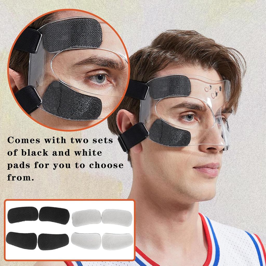 Nose Guard for Broken Nose Baseball Softball Basketball Face Mask Adjustable Face Shield Masks with Padding Nose Guard Protects Nose and Eye from