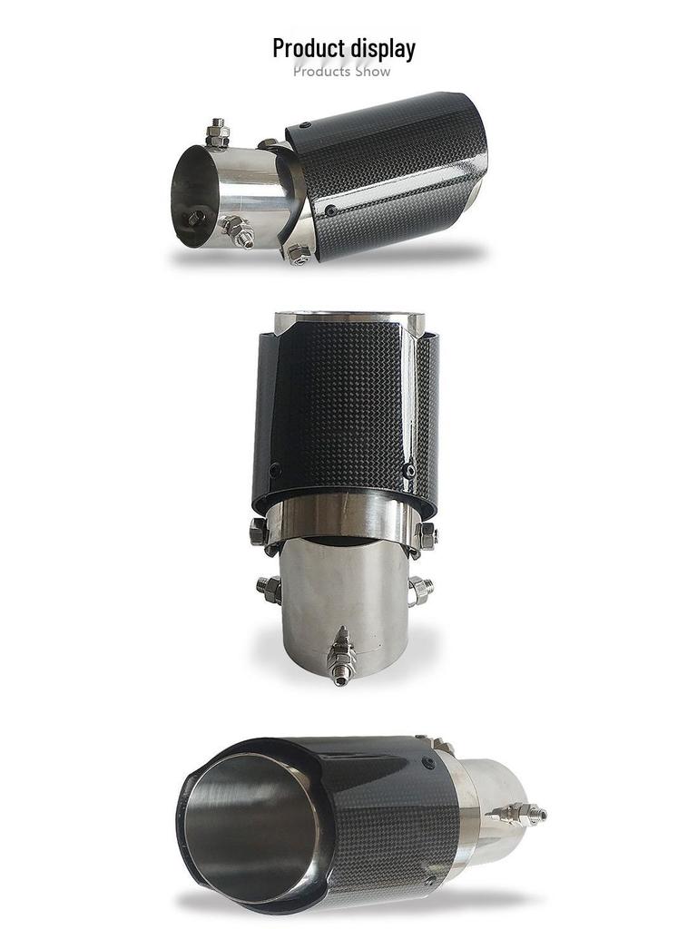 Adjustable Bent Exhaust Pipe for 114mm Carbon Fiber Tailpipe & Stainless Steel Muffler