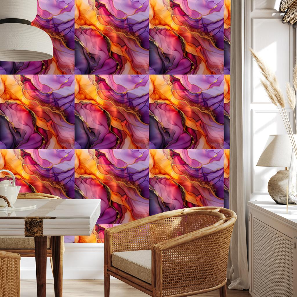 Ink Violet, Red and Purple Wallpaper for Living Room and Bedroom 50x1000