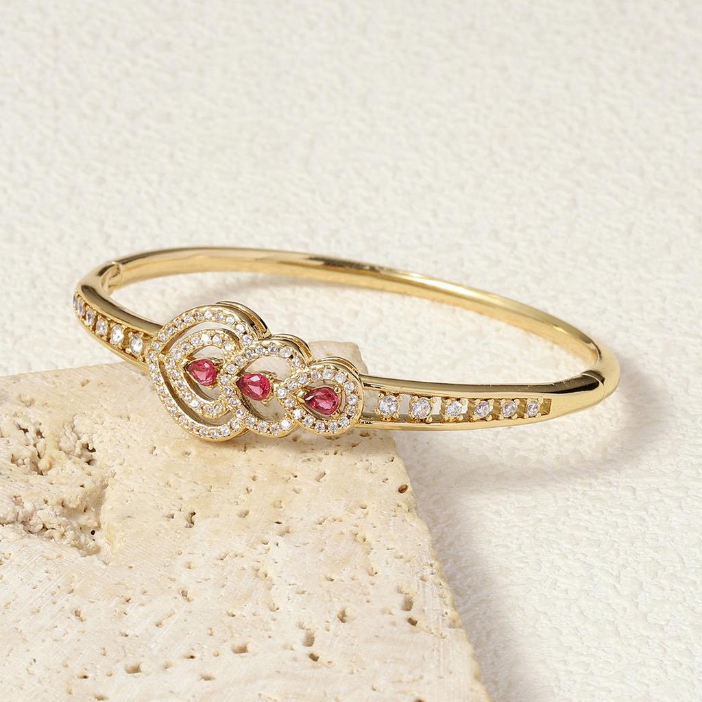 Smart Beating Heart Zircon Bracelet Fashionable Simple Red Diamond Water Drop Bracelet Women's Light Luxury Bracelet