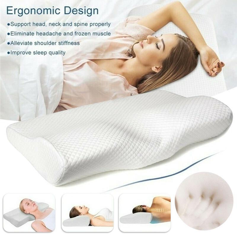Pdtoweb Slow Rebound Memory Foam Pillow Cervical Contour Pillow For Anti Snore Neck Pain