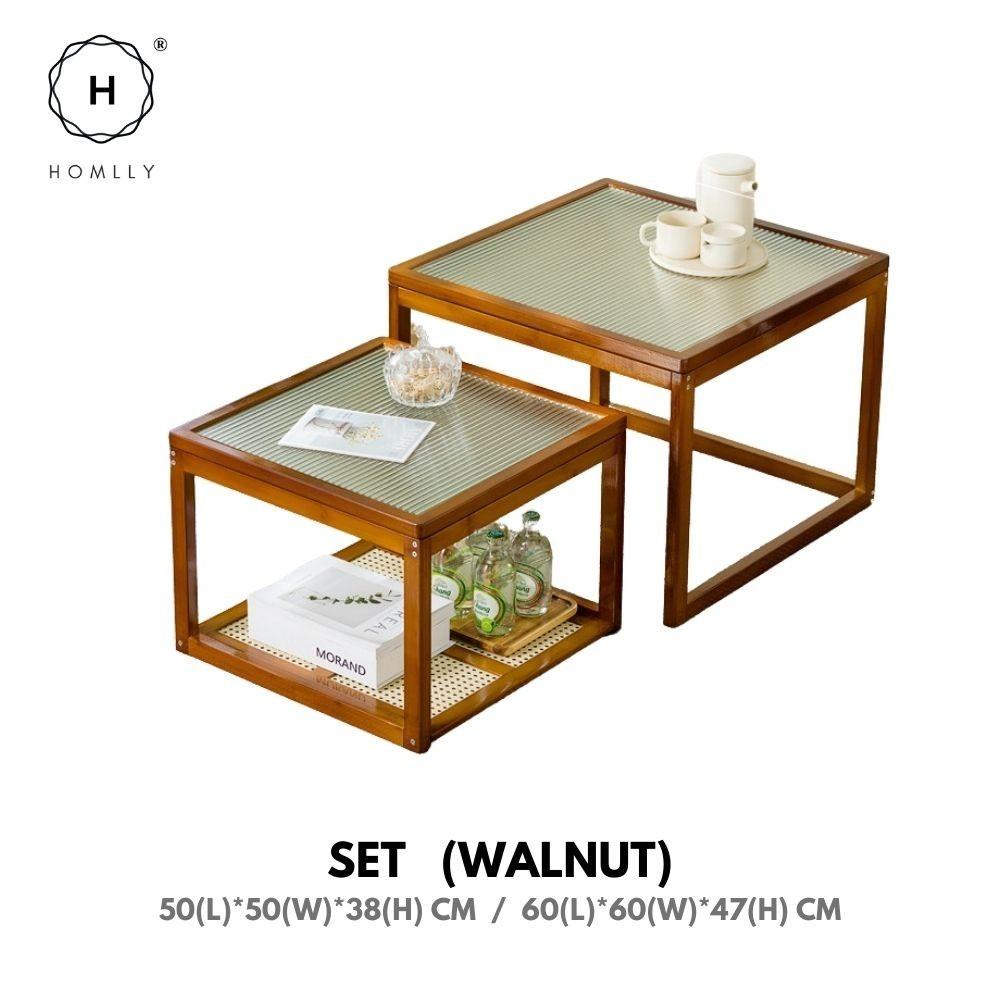 Homlly ika Nesting Living Room Coffee Side Table (Expandable)