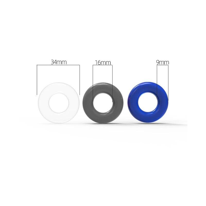 3Pcs Bead Male Delay Ejaculation Lasting Silicone Erection Ring Sex Toys Men Adults Ball Stretcher