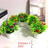 Rose Mini Plastic Artificial Flower Green Plant Potted Plant For Decor Indoor