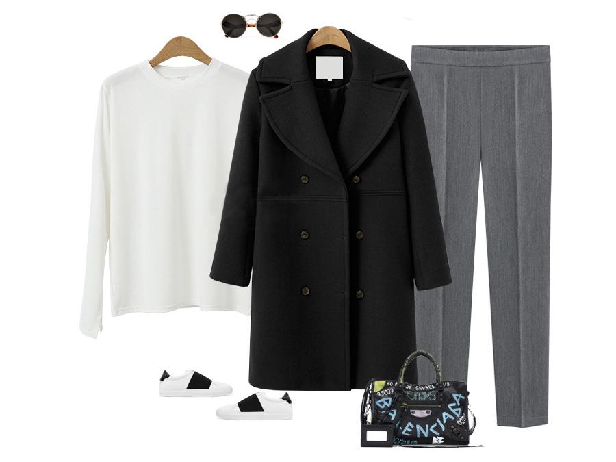 European & American Plus Size Women's Double-Breasted Wool Trench Coat - Autumn/Winter Mid-Length