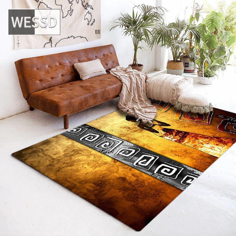 Alfombra africana para sala de estar, alfombra de estilo étnico, mesa central, sofá grande, Tatami, alfombra para los pies de la cama y dormitorio