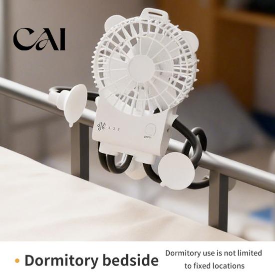 Bendable Leg Desk Fan Octopus Suction Cup Mini Fan, Flexible Legs Clip with 3 Multi Functional Portable Speed, Quiet USB Rechargeable