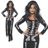 Plus Halloween Midnight Horror Vampire Skeleton Costume Long Fancy Dress Outfit For Spooky Events