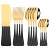 Pink Gold Cutlery Set Stainless Steel Dinnerware Set 16Pcs Knives Forks Coffee Spoons Flatware Set Kitchen Dinner Tableware Set