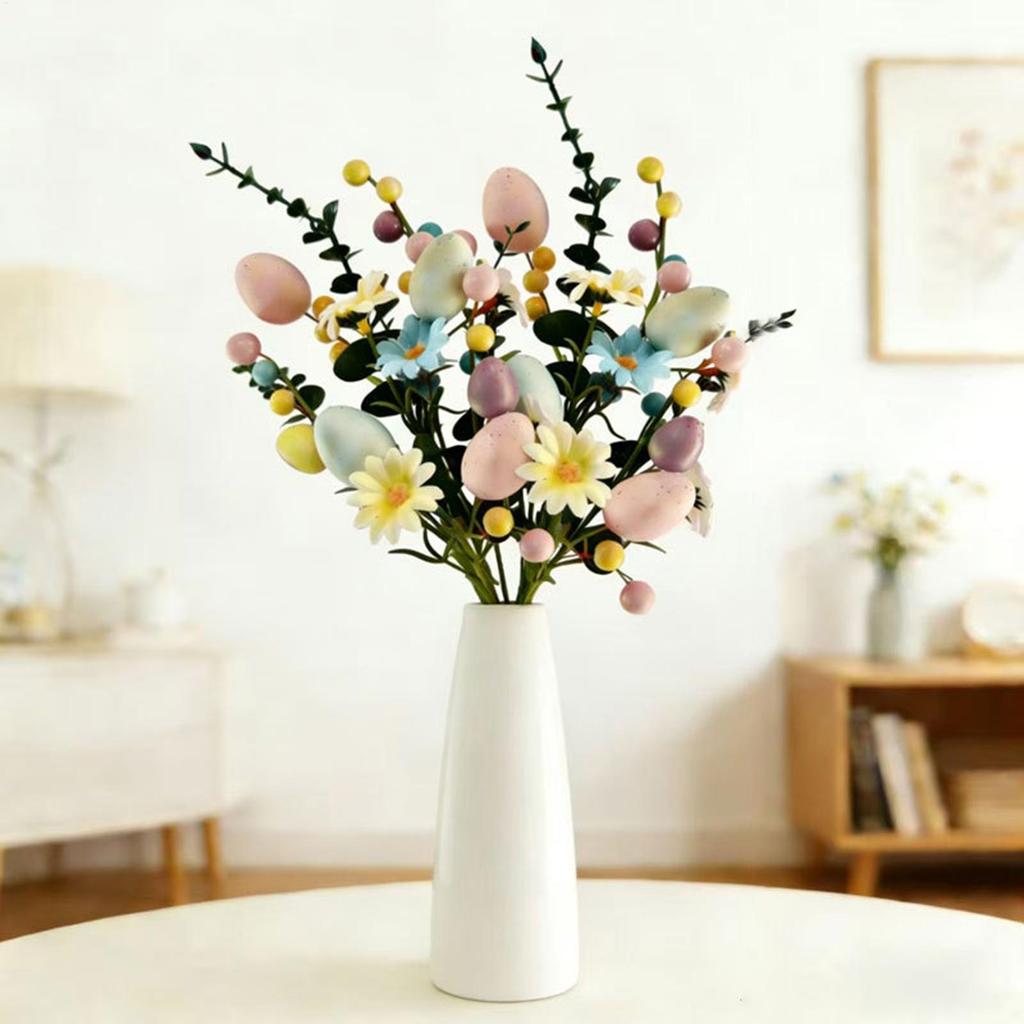 Easter Egg Stems Artificial Flowers Spring Home Decor for Vase Centerpiece Table Arrangement Party Wedding Easter Decoration