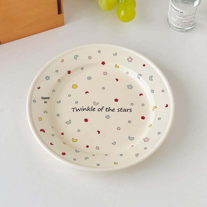 Simple Creamy Tableware Set: Star Plate, Rice Bowl, Dinner Plate, Fruit Bowl, Dessert Plate