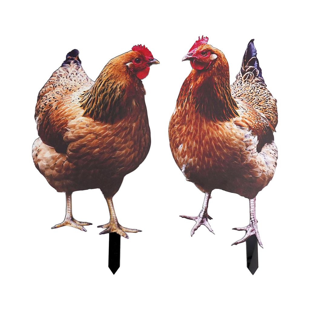 Chicken Sign Poles Acrylic Chicken Design Cute Garden Accessories
