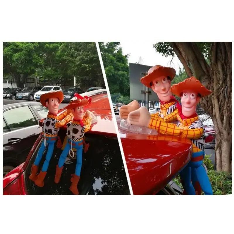 Disney Toy Story Sheriff Woody Buzz Lightyear Car Doll Plush Toy Plug-in Toy Cute Car Accessories Car Decoration