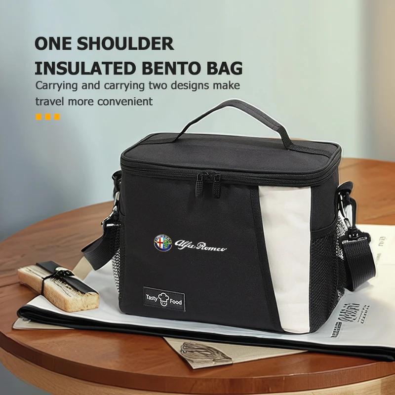 Pegatinas para Coche Para Alfa Romeo Para Logo de Coche Alfa Romeo Fiambrera Portátil Impermeable y Aislada Bolsa Bento Accesorios 159 Giul