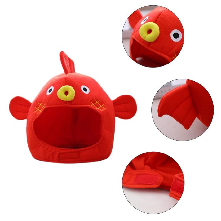 Stofftier Plüschmütze Cartoon Kugelfisch Klappohrenmütze Halloween Cosplay Kopfbedeckung