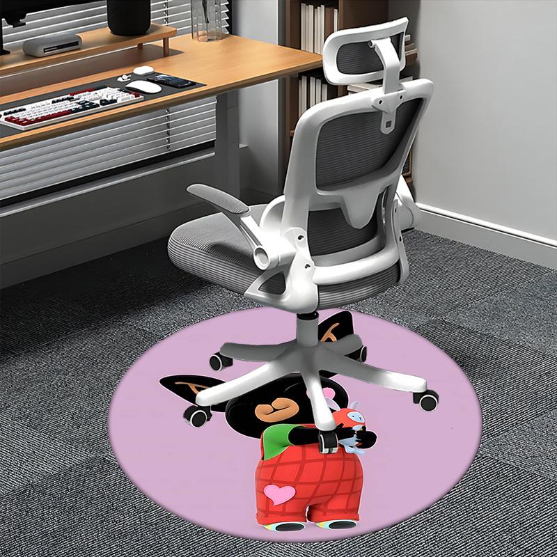 

Bing Ears,Heart Patch Chair mat Round Rug-Office carpet, Machine Washable, Non-slip, Suitable for Living Rooms, Bedrooms, Entryways, and Hol 80cm by 80cm