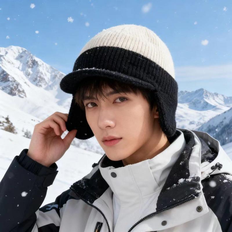 

Men s Winter-Ready Fleece-Lined Knit Beanie with Extra-Large Circumference бежевый