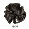 Koreanische Mode Leopardenmuster übergroßes Scrunchie für Frauen elastisches großes Haarband Mädchen schwarze Haargummis Retro Haarband
