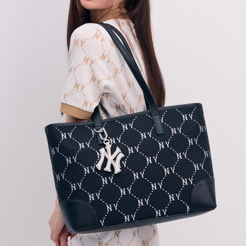 New MLB Polyester Tote Student Backpack, Handbag, Shoulder Bag Regular Unisex Black 3AORL014N-50BKS
