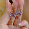 New High-end Fashion Flower Long Earrings Internet Celebrity Elegant Temperament New Butterfly Fringed Ear Jewelry