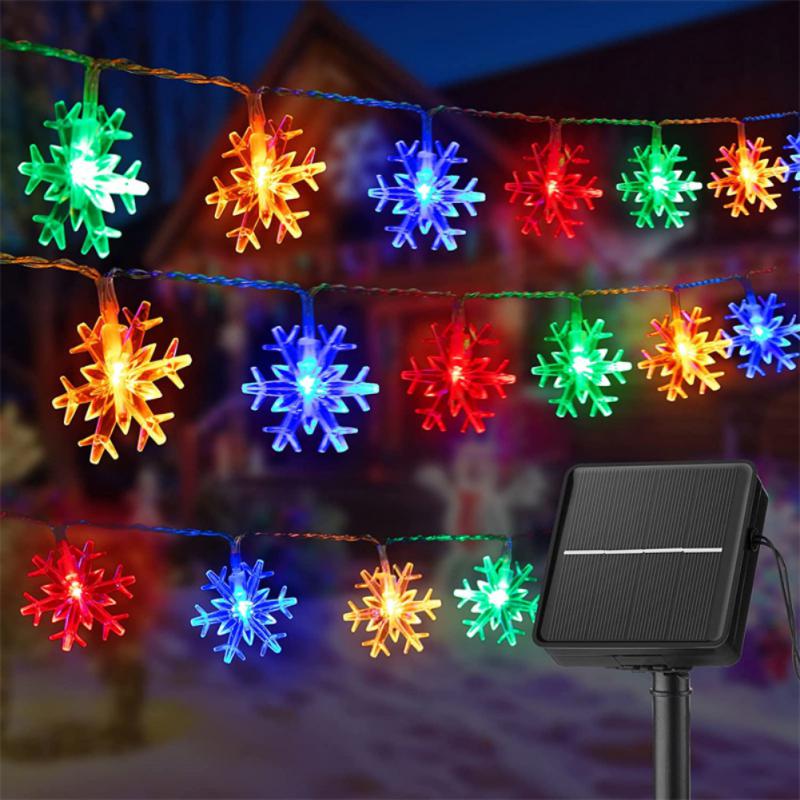 Solar Garden Light New Year Christmas Tree Decorations Waterproof Solar Powered Patio Light Garland Fairy Lights