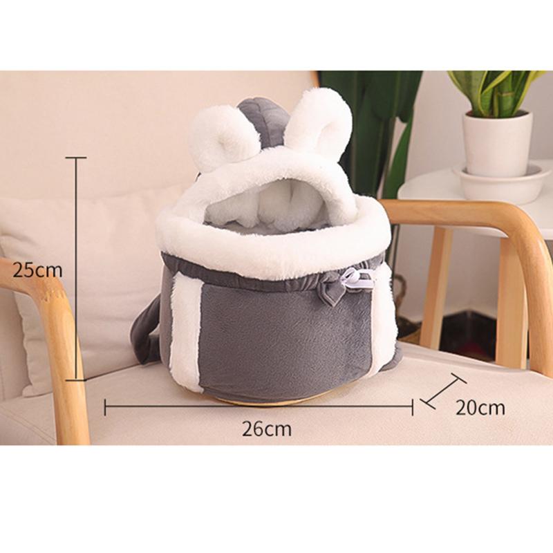 Pet Carrier Bag Small Cat Dogs Backpack Winter Warm Soft Plush Carring Pets Cage Walking Outdoor Travel Kitten Hanging Chest Bag