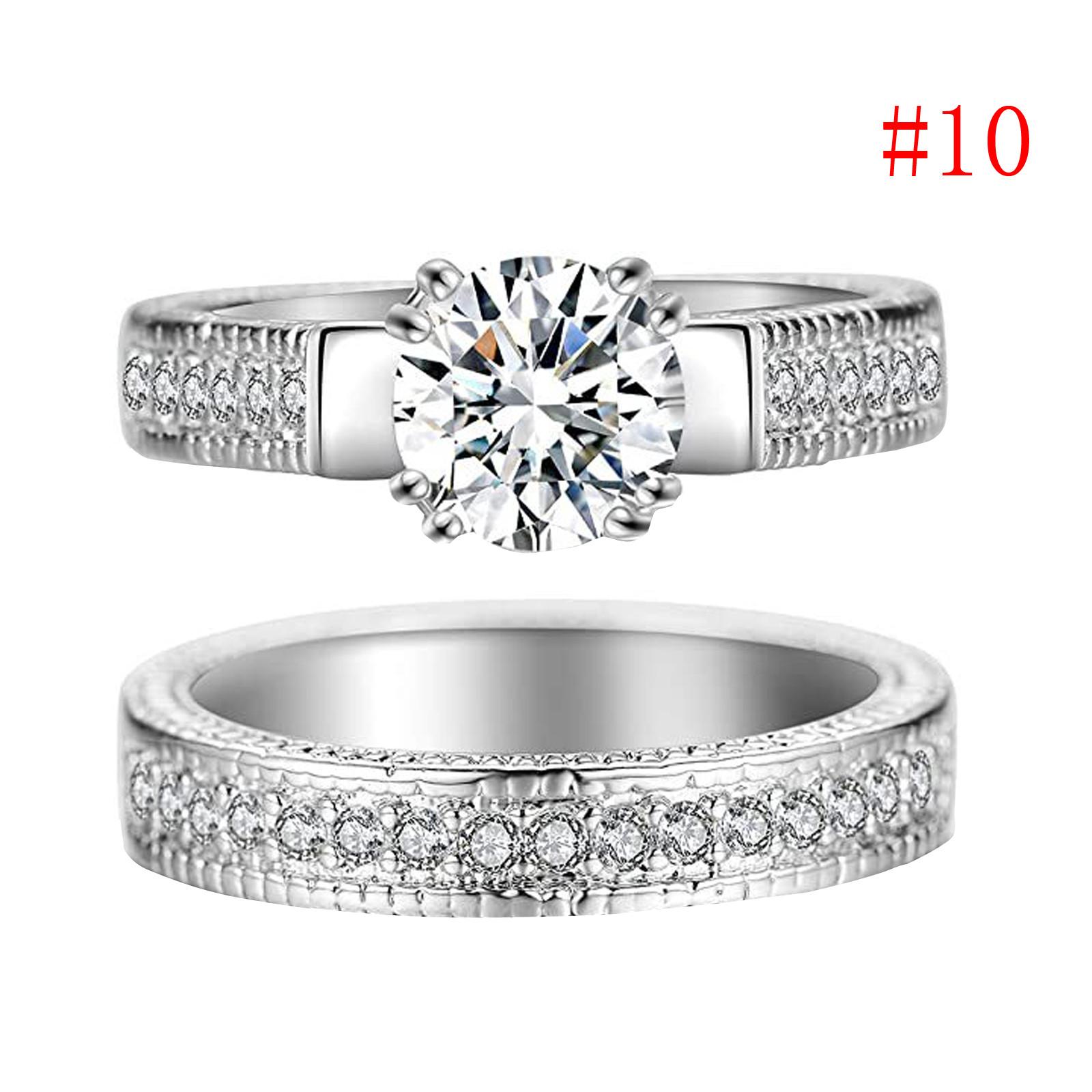 

Zircon Ring Women Index Finger Ring Fashion Couple Ring Set Jewelry Gift серебряный