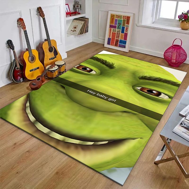 Shrek Polyester Teppich, Weiche Indoor Matte für Bürostuhl, Wohnzimmer, Schreibtisch - Dekoratives Home Office Teppich Design