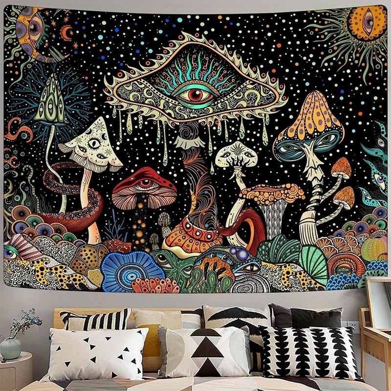 

Eye Mushroom Tapestry Background Cloth Hanging Cloth Bedroom Bedside Decorative Wall Cloth Rental Dormitory Tapestry 74x94cm(29x37in)