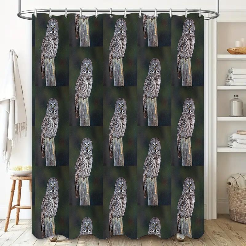Unframed Nature Bird Shower Curtain Forest Wildlife Bathroom Decor Rustic Woodland Shower Curtain Sets Vintage Animal Pattern Ho