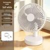 USB Rechargeable Oscillating Desktop Fan - Low Noise, Portable, Detachable, and Washable