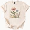 Wildflower Botanical Art Graphic Tee Floral Garden Illustration T Shirt Nature Lover Clothing Watercolor Floral Tee Shirt Gift Idea