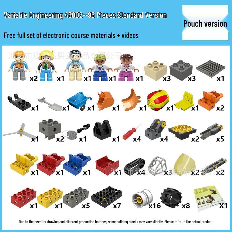 Compatible with LEGO 9656, 45002 Mechanism, 45012 Teaching Aids, 9090 Kindergarten, and 9076 Loose Parts.